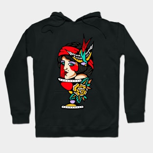 Lady swallow rose Hoodie